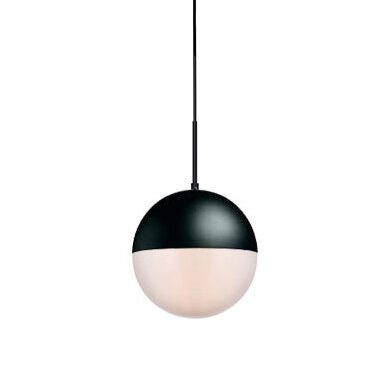 lampara colgante esfera vidrio satinado metal negro diseño led iluminacion buenos aires argentina