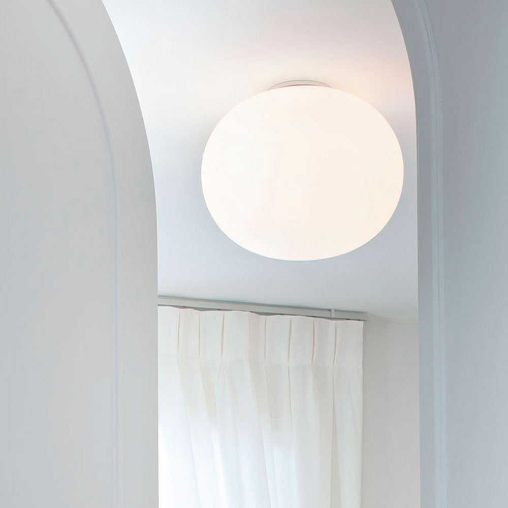 lampara de techo glo ball flos diseño italiana original cristal vidrio soplado led calido dimerizable hogar living dormitorio
